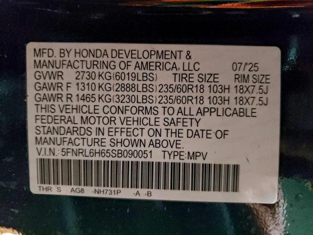 Honda Odyssey Exl Image 10